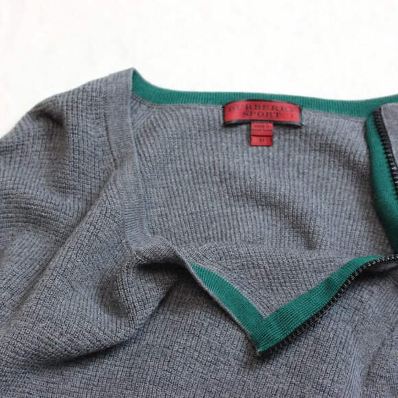 Vintage Burberry Sport Merino Wool Sweater Mens Medium - Picture 4 of 10